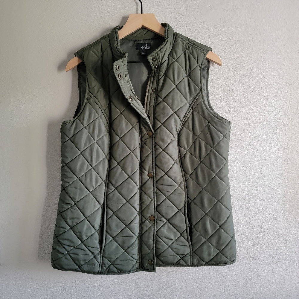 Erika puffer vest, M, Army green